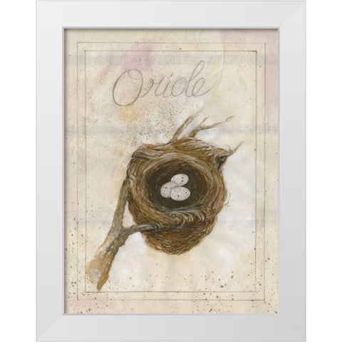 Nest - Oriole White Modern Wood Framed Art Print by Della-Piana, Elissa