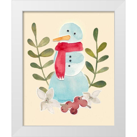Snowman Cut-out I White Modern Wood Framed Art Print by Popp, Grace