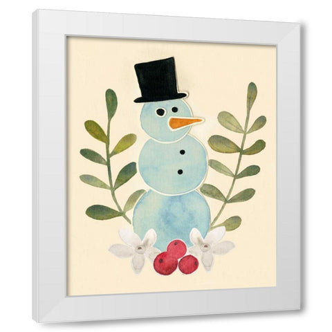 Snowman Cut-out II White Modern Wood Framed Art Print by Popp, Grace
