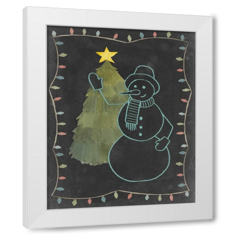 Chalkboard Snowman I White Modern Wood Framed Art Print by Popp, Grace