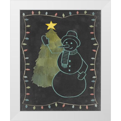 Chalkboard Snowman I White Modern Wood Framed Art Print by Popp, Grace