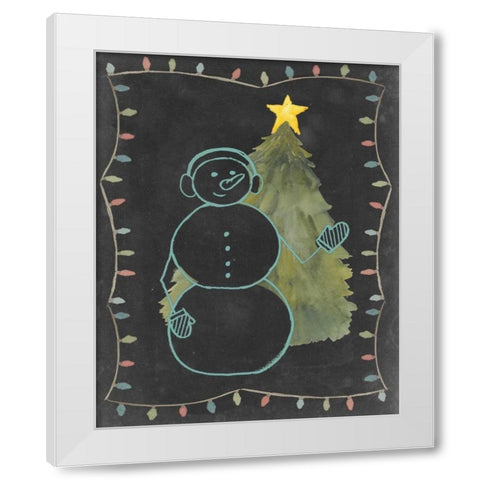 Chalkboard Snowman II White Modern Wood Framed Art Print by Popp, Grace