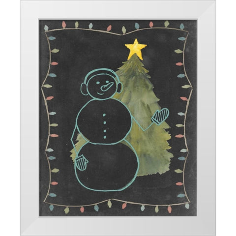 Chalkboard Snowman II White Modern Wood Framed Art Print by Popp, Grace