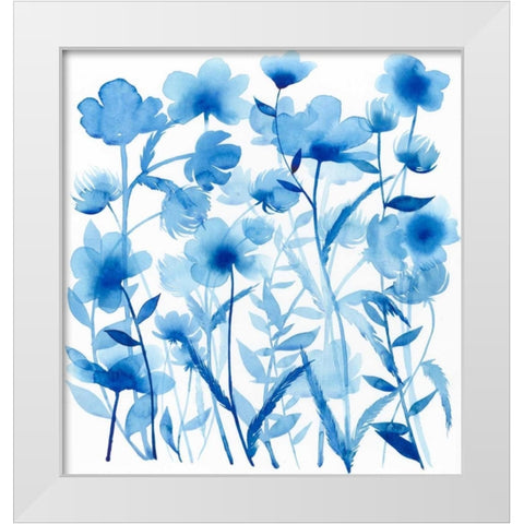Cobalt Sway I White Modern Wood Framed Art Print by Popp, Grace