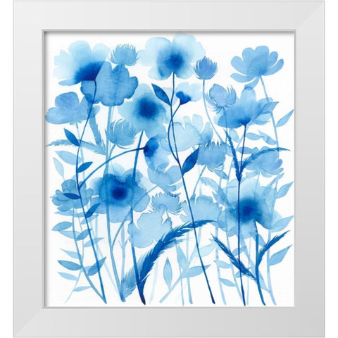 Cobalt Sway II White Modern Wood Framed Art Print by Popp, Grace