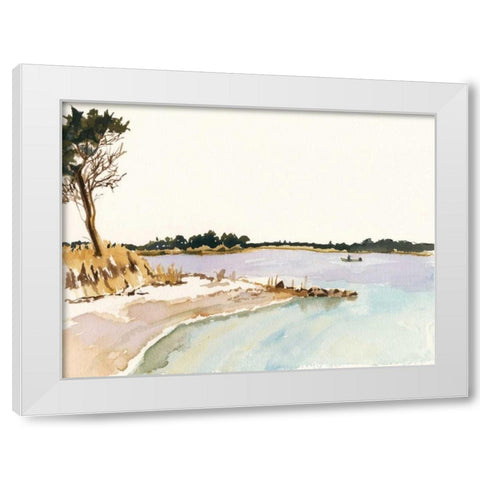 Minimalist Coastline I White Modern Wood Framed Art Print by Miller, Dianne
