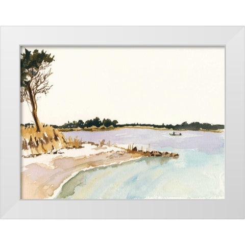 Minimalist Coastline I White Modern Wood Framed Art Print by Miller, Dianne