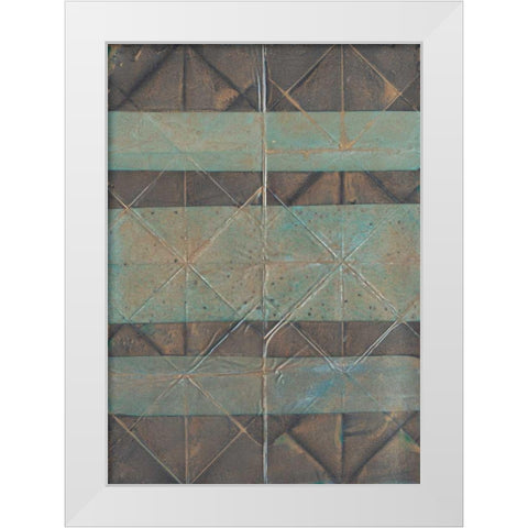 Embossed Patina II White Modern Wood Framed Art Print by Lam, Van