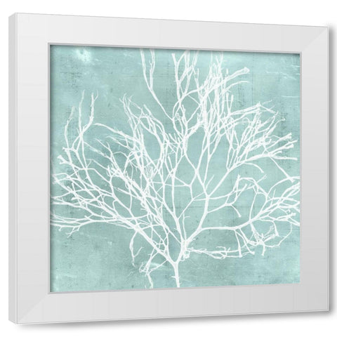 Seaweed on Aqua II White Modern Wood Framed Art Print by Vision Studio