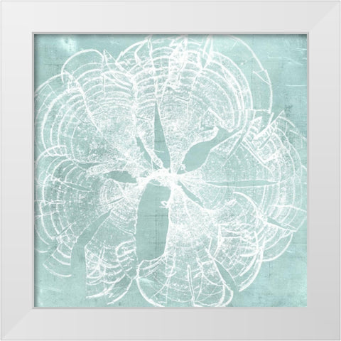 Seaweed on Aqua VIII White Modern Wood Framed Art Print by Vision Studio