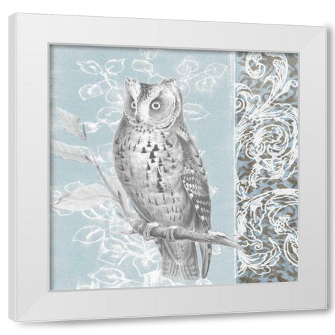 Owl Filigree I White Modern Wood Framed Art Print by Studio W