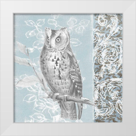 Owl Filigree I White Modern Wood Framed Art Print by Studio W