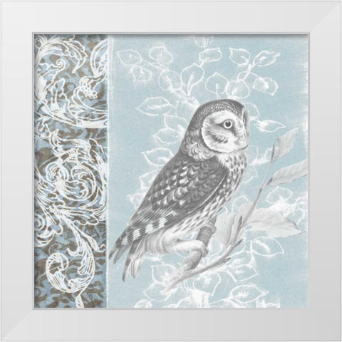Owl Filigree II White Modern Wood Framed Art Print by Studio W