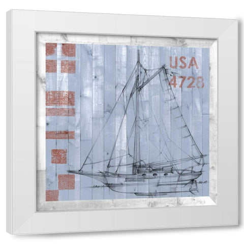 Regatta I White Modern Wood Framed Art Print by Studio W