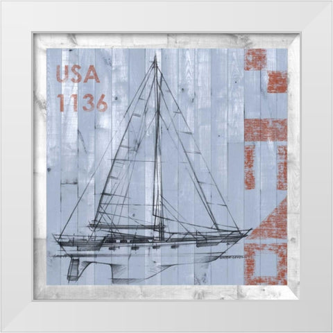 Regatta II White Modern Wood Framed Art Print by Studio W
