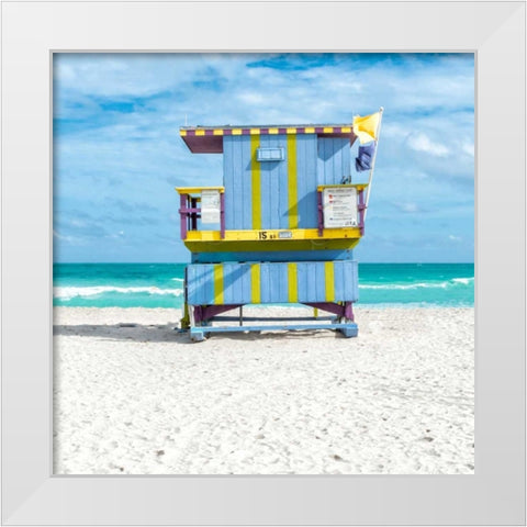 Miami Beach III White Modern Wood Framed Art Print by Silver, Richard