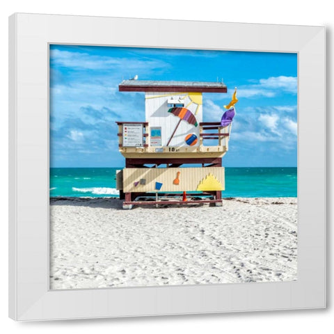 Miami Beach IV White Modern Wood Framed Art Print by Silver, Richard