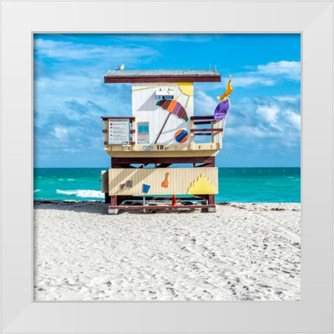 Miami Beach IV White Modern Wood Framed Art Print by Silver, Richard