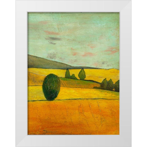 Pastel Hills IV White Modern Wood Framed Art Print by Altug, Mehmet
