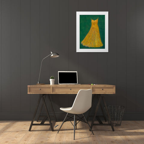 Dancing Dress III White Modern Wood Framed Art Print by Altug, Mehmet