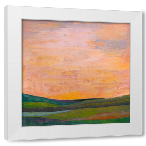 Vivid Layered Landscape I White Modern Wood Framed Art Print by Altug, Mehmet