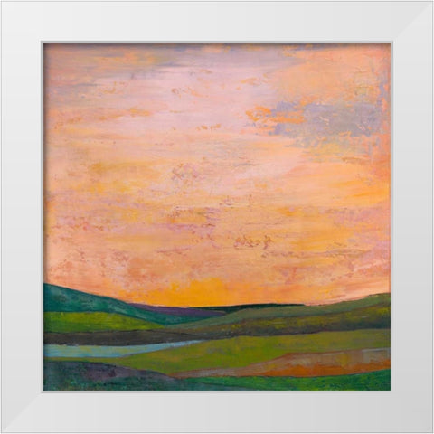 Vivid Layered Landscape I White Modern Wood Framed Art Print by Altug, Mehmet