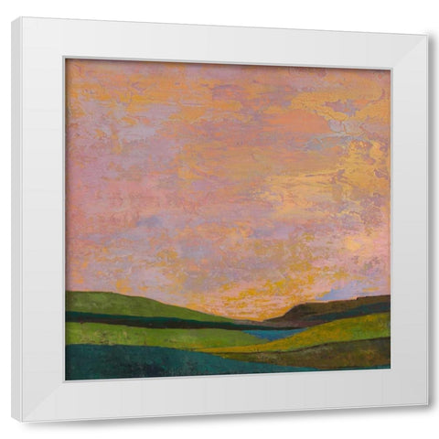 Vivid Layered Landscape II White Modern Wood Framed Art Print by Altug, Mehmet