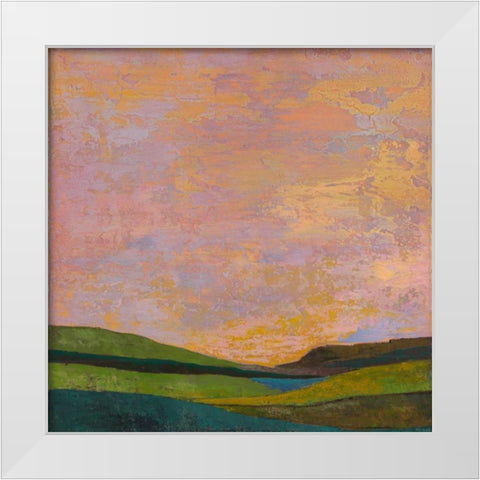 Vivid Layered Landscape II White Modern Wood Framed Art Print by Altug, Mehmet