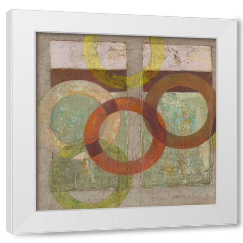 Circles Textured I White Modern Wood Framed Art Print by Altug, Mehmet