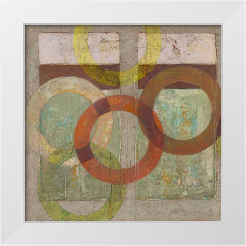 Circles Textured I White Modern Wood Framed Art Print by Altug, Mehmet