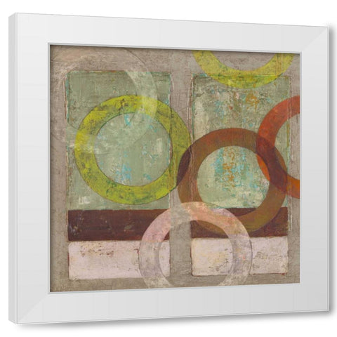 Circles Textured II White Modern Wood Framed Art Print by Altug, Mehmet