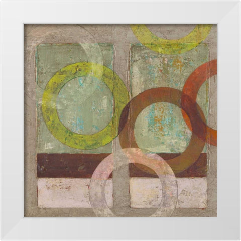 Circles Textured II White Modern Wood Framed Art Print by Altug, Mehmet