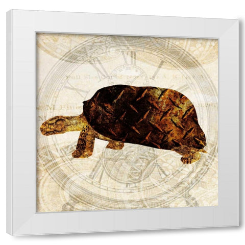 Steam Punk Turtle I White Modern Wood Framed Art Print by Ilosky, Pam