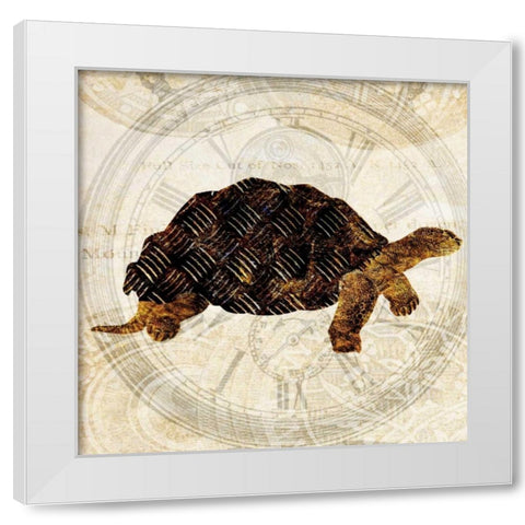 Steam Punk Turtle II White Modern Wood Framed Art Print by Ilosky, Pam