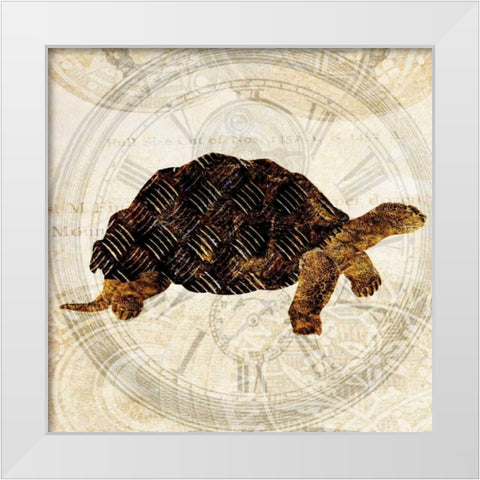 Steam Punk Turtle II White Modern Wood Framed Art Print by Ilosky, Pam