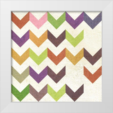Arrow Pattern I White Modern Wood Framed Art Print by Fagalde, Jarman