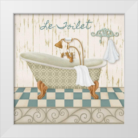 Bain Bleu I White Modern Wood Framed Art Print by Ditzian, Sue