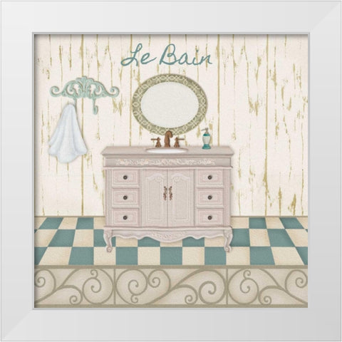 Bain Bleu II White Modern Wood Framed Art Print by Ditzian, Sue
