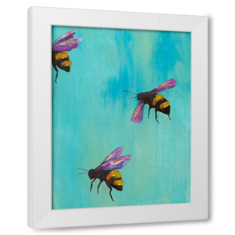 Pollinators III White Modern Wood Framed Art Print by Altug, Mehmet