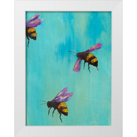 Pollinators III White Modern Wood Framed Art Print by Altug, Mehmet