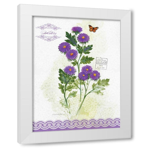 Flower Study on Lace II White Modern Wood Framed Art Print by Della-Piana, Elissa