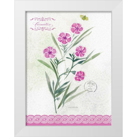 Flower Study on Lace III White Modern Wood Framed Art Print by Della-Piana, Elissa