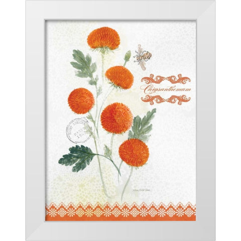 Flower Study on Lace IV White Modern Wood Framed Art Print by Della-Piana, Elissa