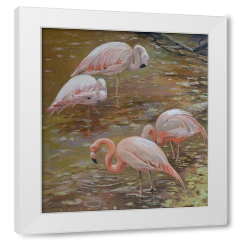 Pink Passion White Modern Wood Framed Art Print by Larivey, Chuck