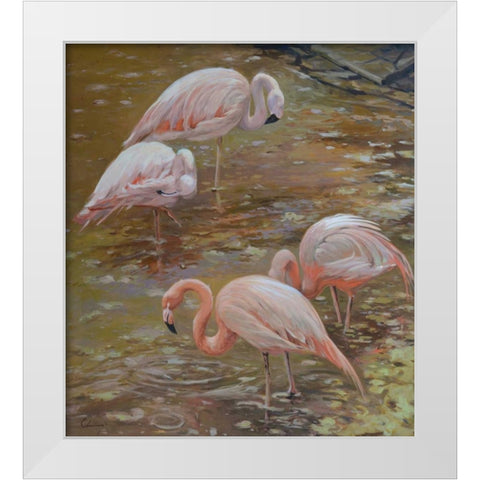 Pink Passion White Modern Wood Framed Art Print by Larivey, Chuck