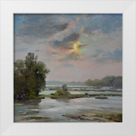 James River from Belle Isle II White Modern Wood Framed Art Print by Larivey, Chuck