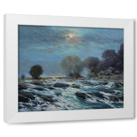 Moon Rapids White Modern Wood Framed Art Print by Larivey, Chuck