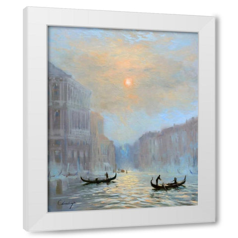 Venice Morning Mist White Modern Wood Framed Art Print by Larivey, Chuck