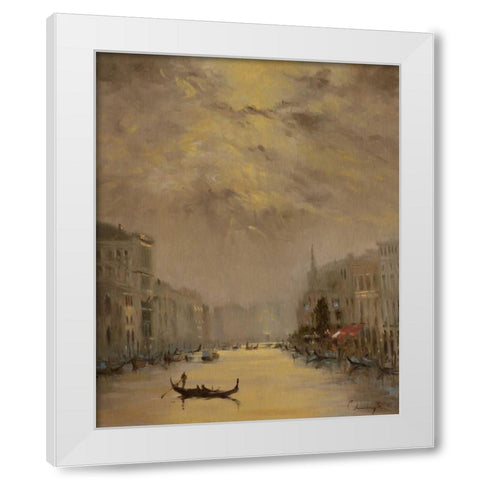 Venice Evening Gold White Modern Wood Framed Art Print by Larivey, Chuck