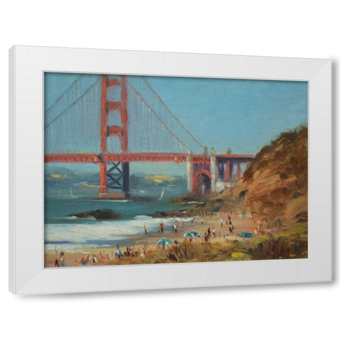 Bakers Beach White Modern Wood Framed Art Print by Larivey, Chuck